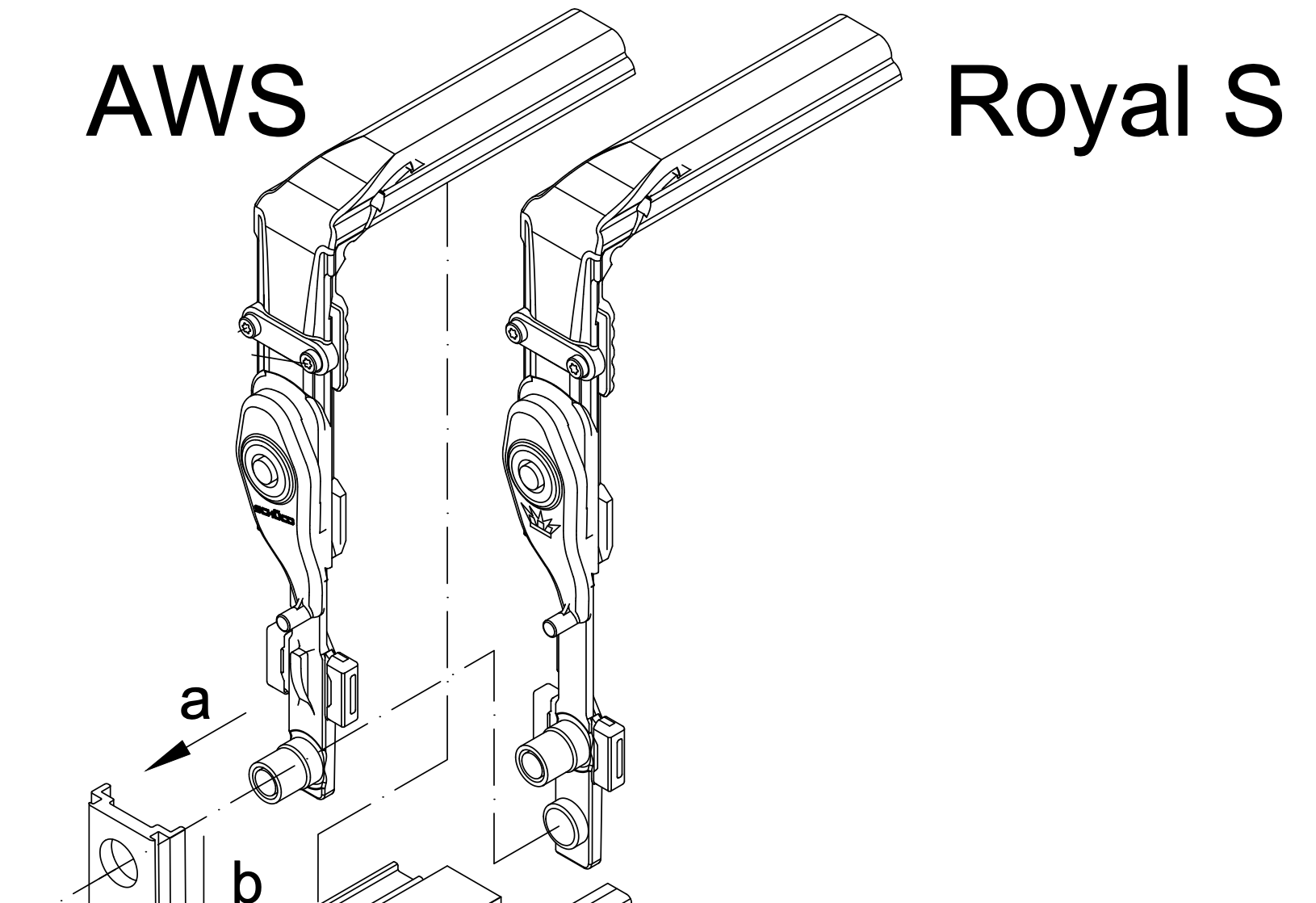 Rozdíl rohového vedení Royal S a AWS, AvanTec
